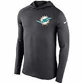 Men's Miami Dolphins Nike Charcoal Stadium Touch Hooded Performance Long Sleeve T-Shirt,baseball caps,new era cap wholesale,wholesale hats